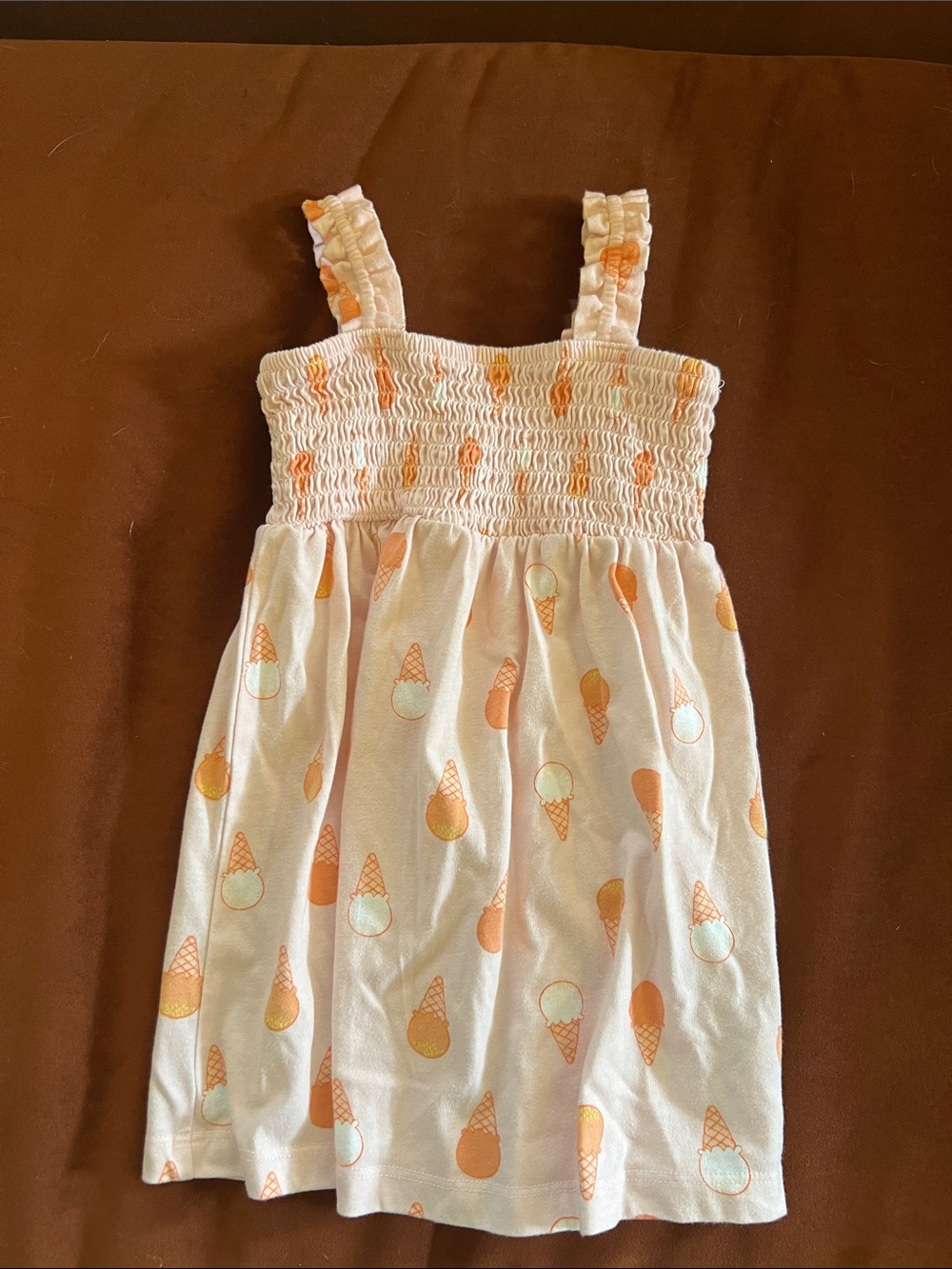 Carter's White Sundress with Orange Ice Cream Print